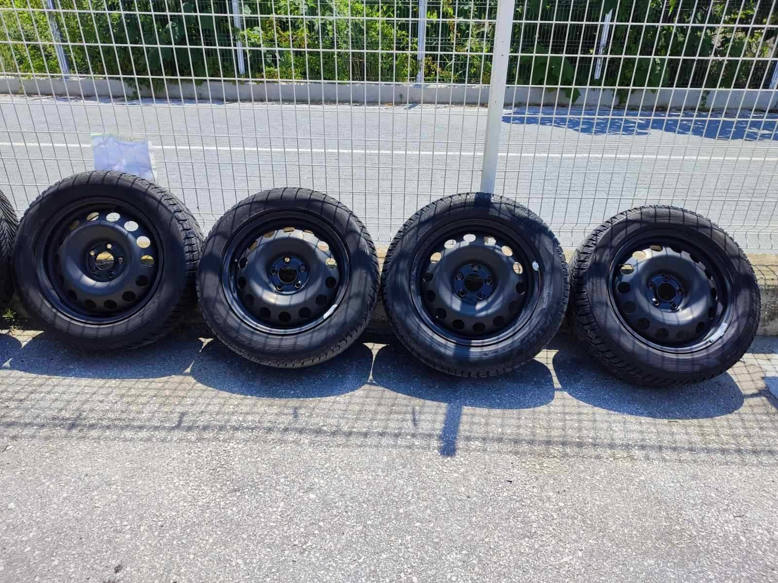 280 - 4бр. Стоманени джанти 16'' 5x108 с гуми 205/60R16 Peugeot