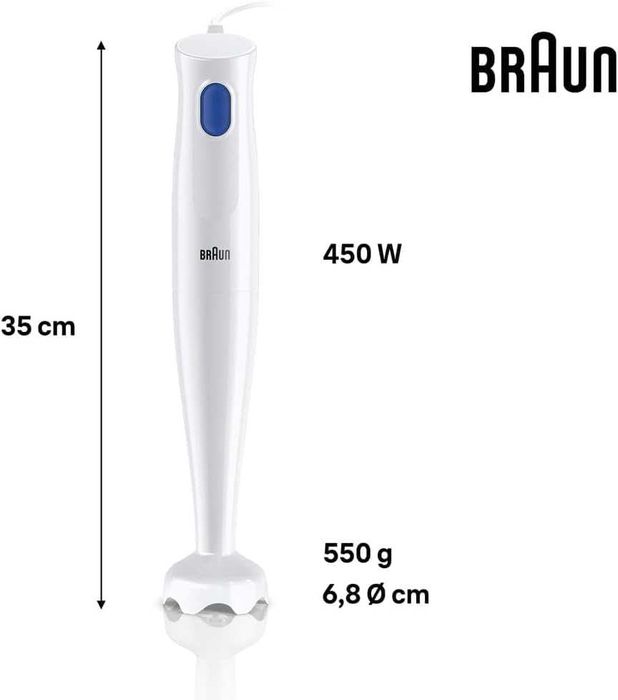 Нов ръчен миксер Braun MultiQuick 1 450 W Пасатор готвене кухня дом