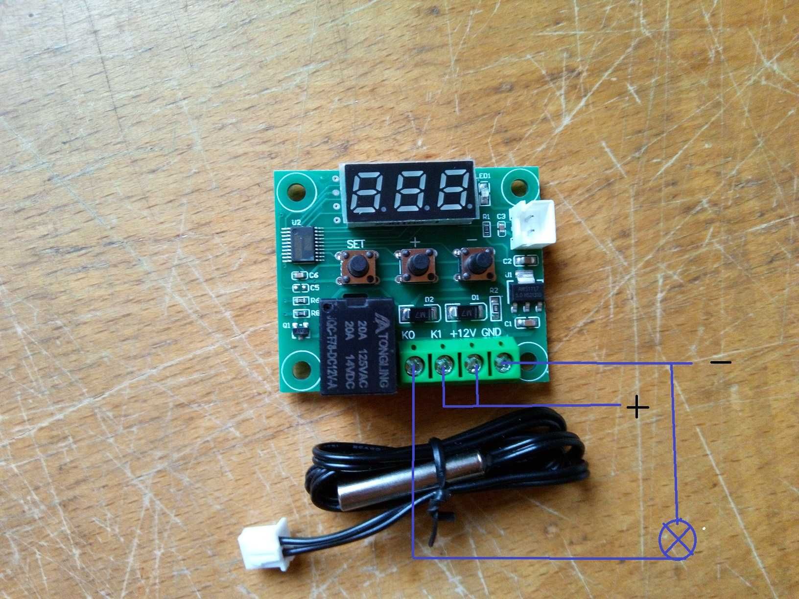 Termostat digital cu sonda 12v sau 220v -frigider auto,clocitoare etc