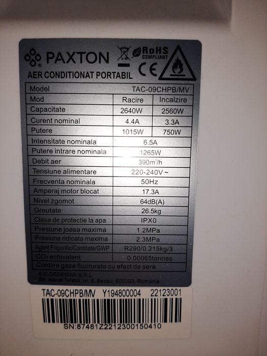 Aer condiționat portabil