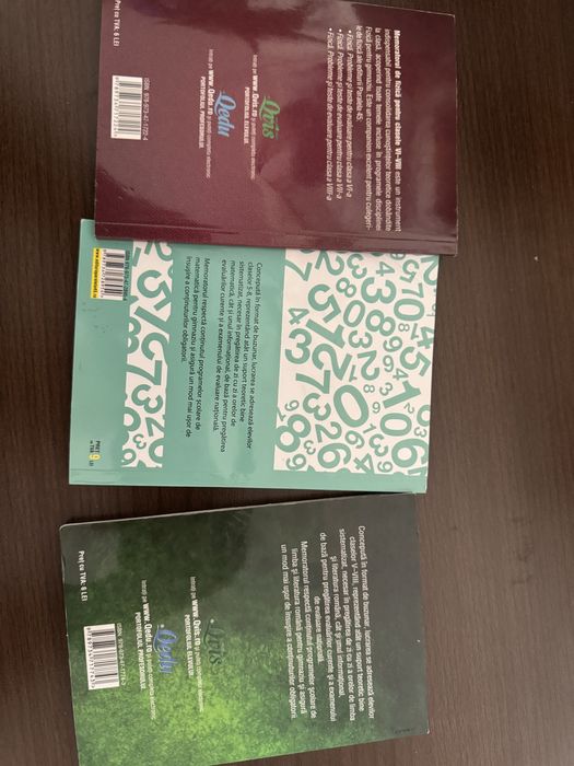 Carti mate/fizica/romane clasele 5-8 + trusa gemoetrie + tabel chimie