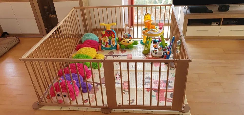 Țarc bebe copii din lemn 2m diametru