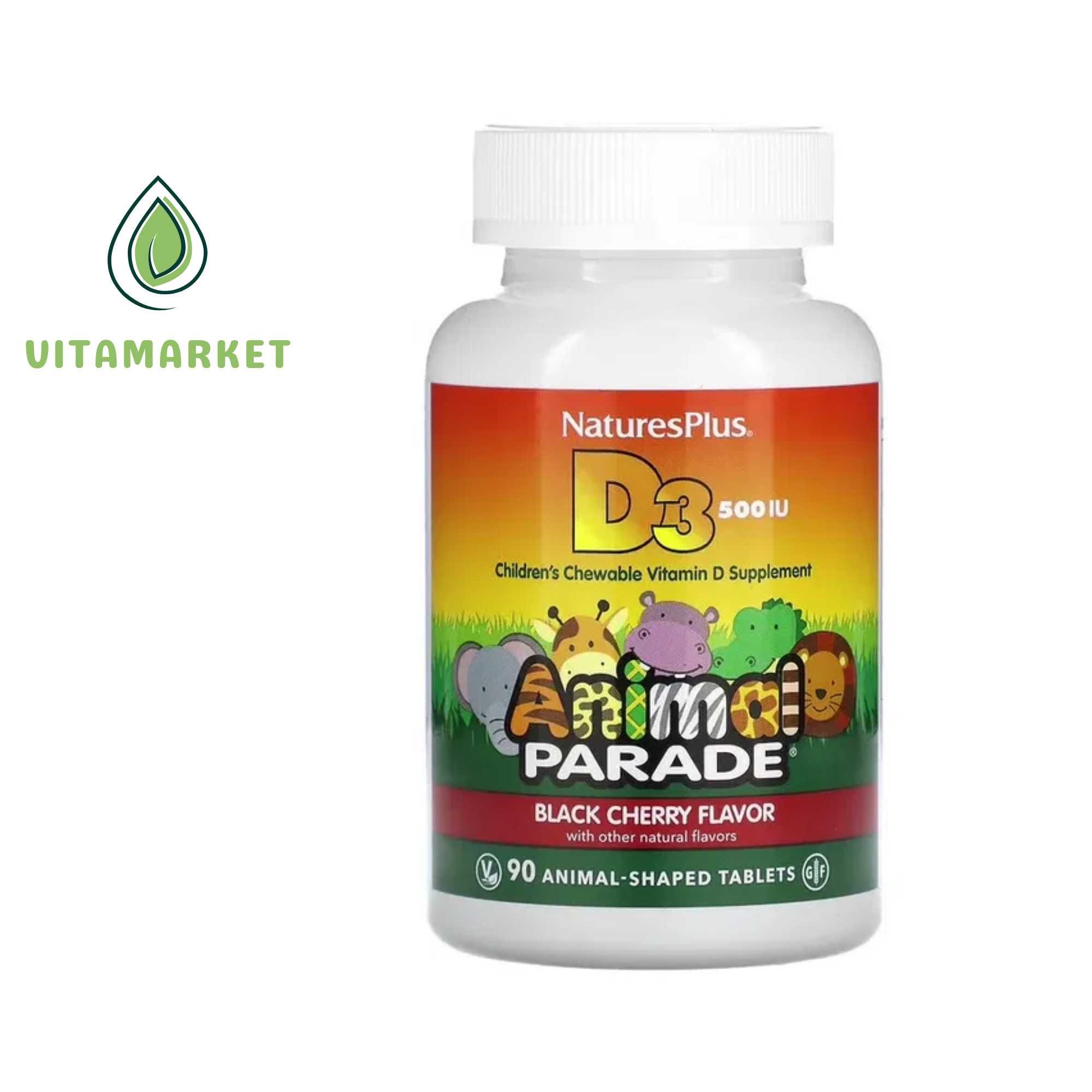 Детский витамин Д3, NaturesPlus, Animal Parad,D3 vitamin