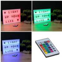 Светеща табела, RGB LED дъска, дистанционно и букви, 30x4,55x22 см