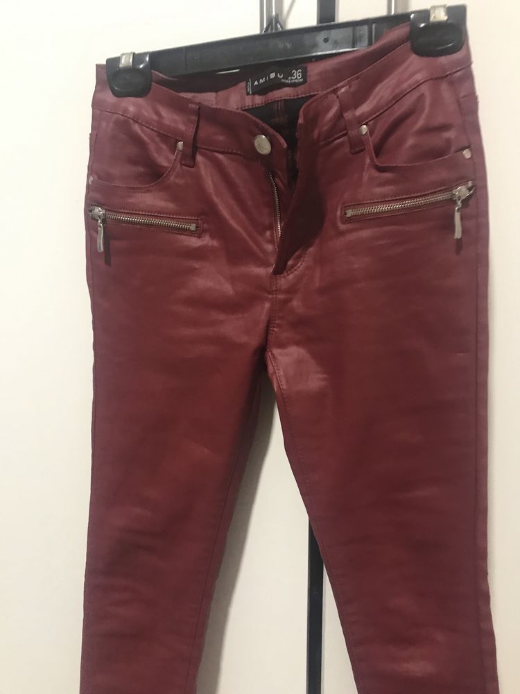 Pantaloni elastici imitatie piele 34/36