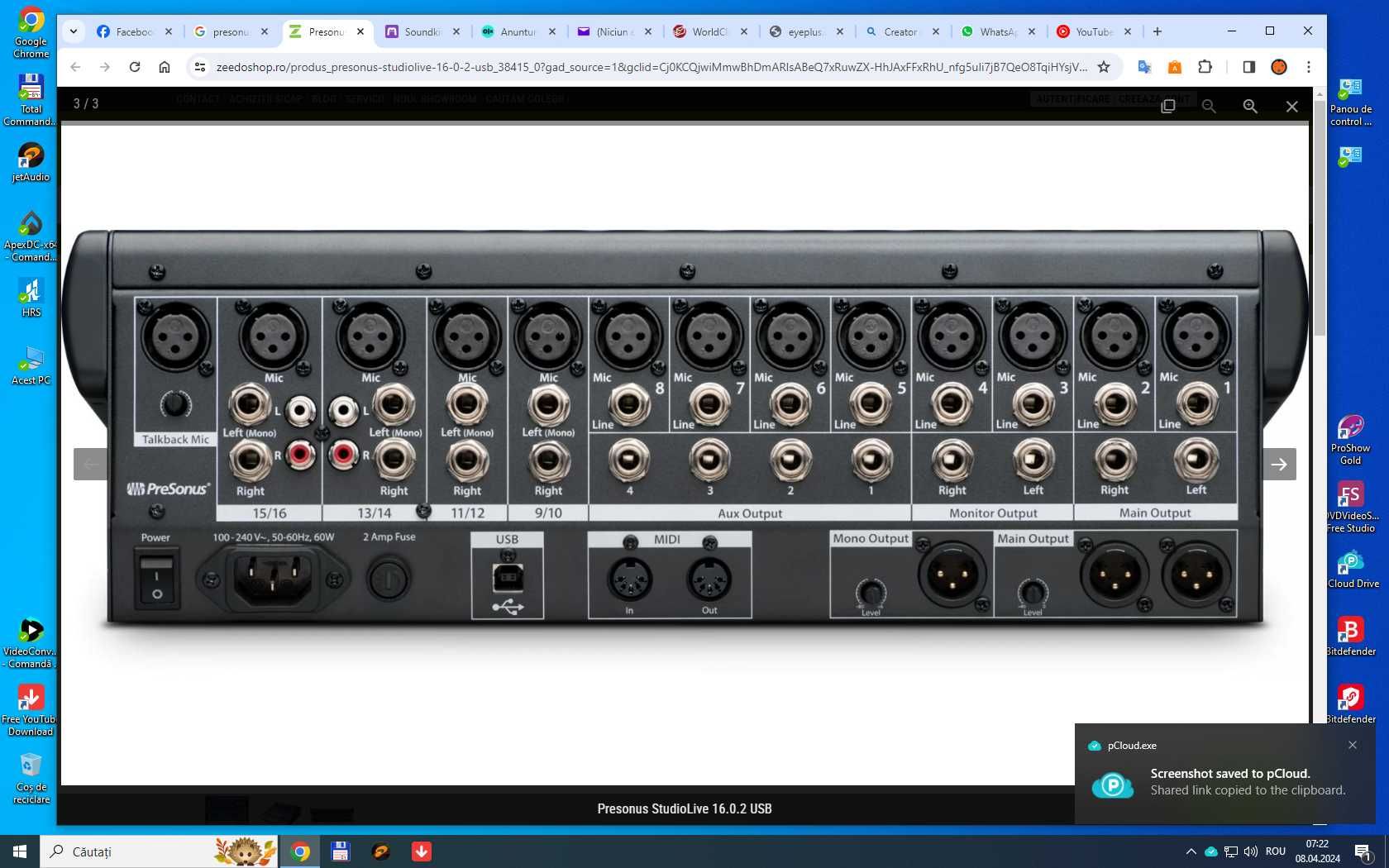 mixer digital presonus 10.0.2 usb - studio live