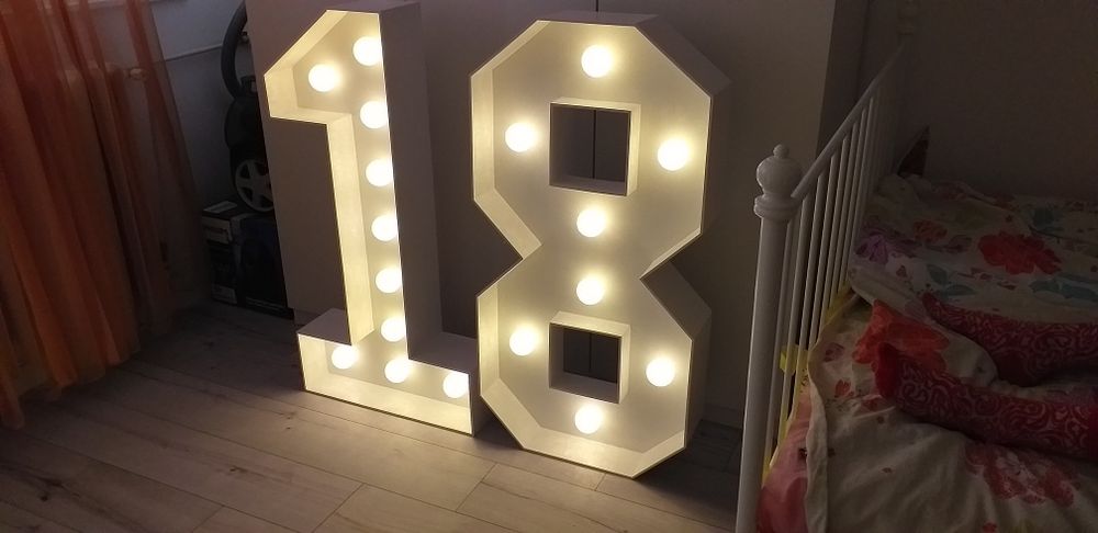 Cifra volumetrica aniversare majorat petreceri 18 led