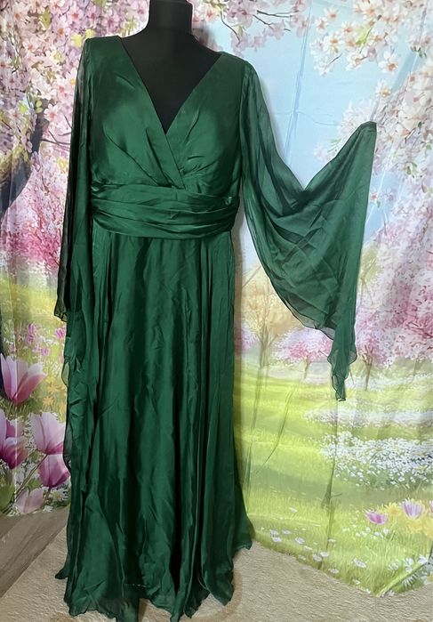 Rochie dama verde smarald, marime 48-50