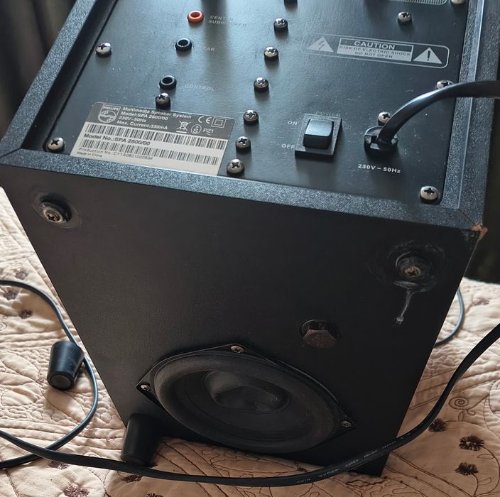 Sistem audio Philips 5.1 – perfect funcțional, mici defecte, sunet ok