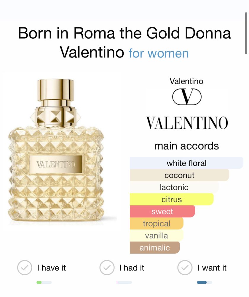 Valentino Donna Born in roma the gold отливка