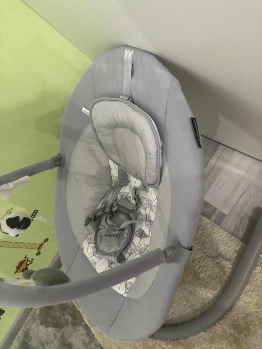 Електрически шезлонг/люлка KinderKraft, 2 в 1, LULI, Сива