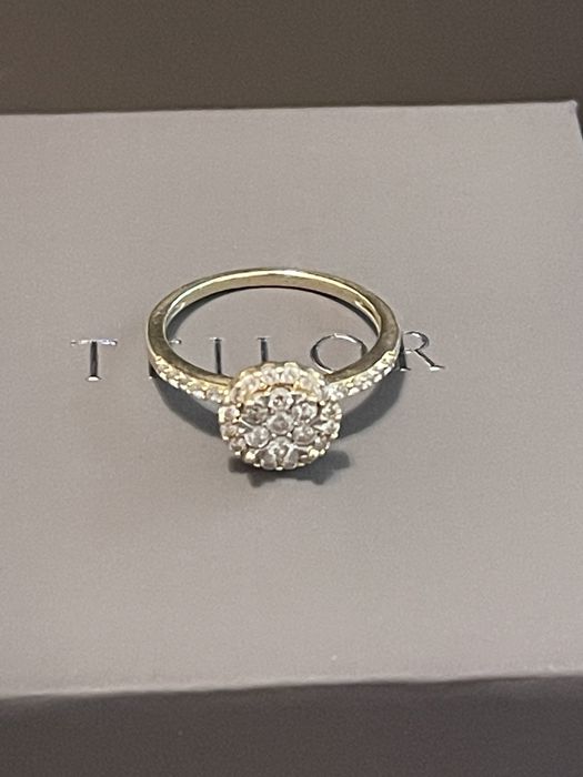 Inel TEILOR aur galben 14K cu diamante de 0.5ct Marimea  52