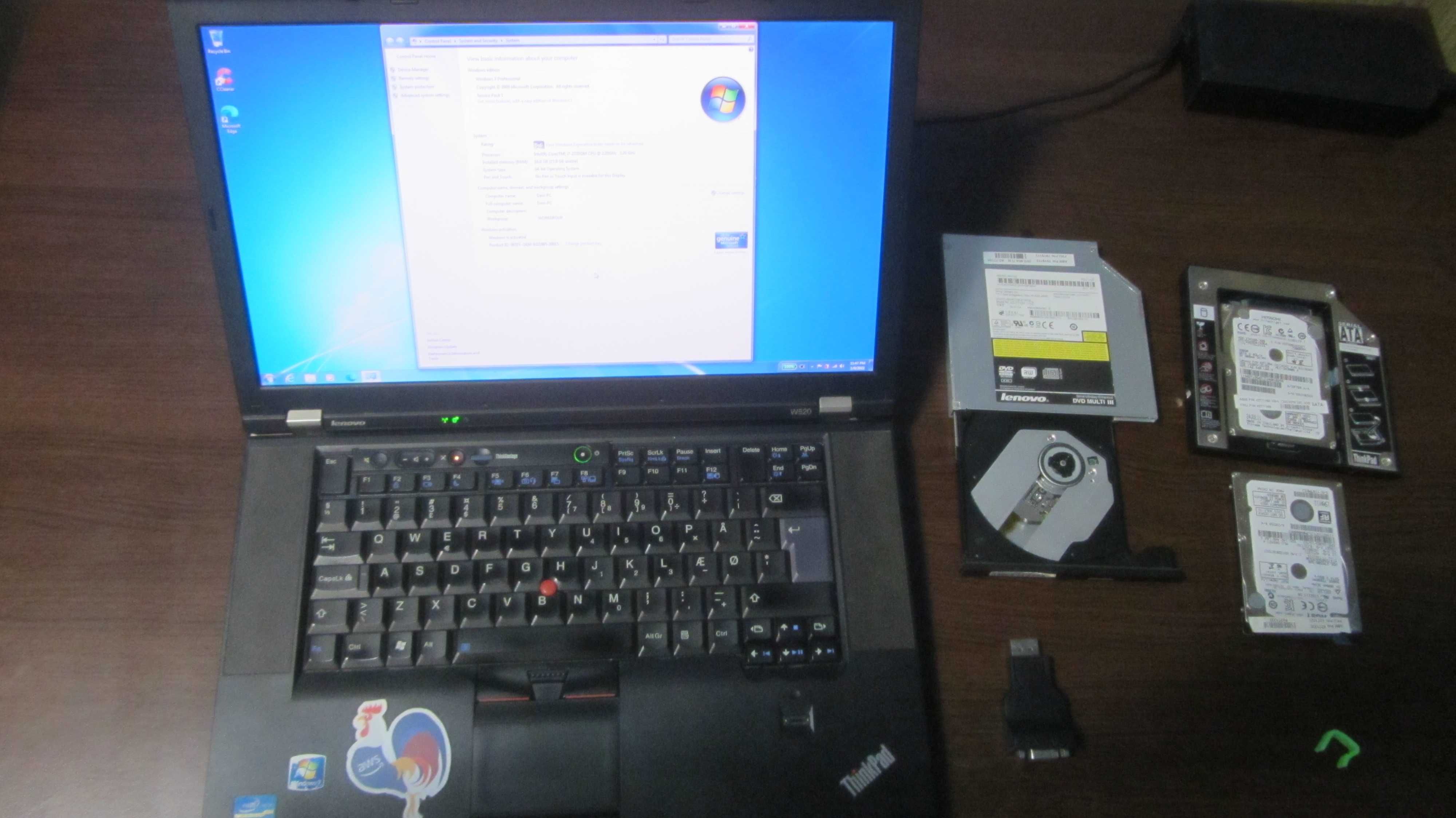 Thinkpad W520 i7, 15.6" FHD, RAM 16GB, SSD 256GB, HDD 320GB