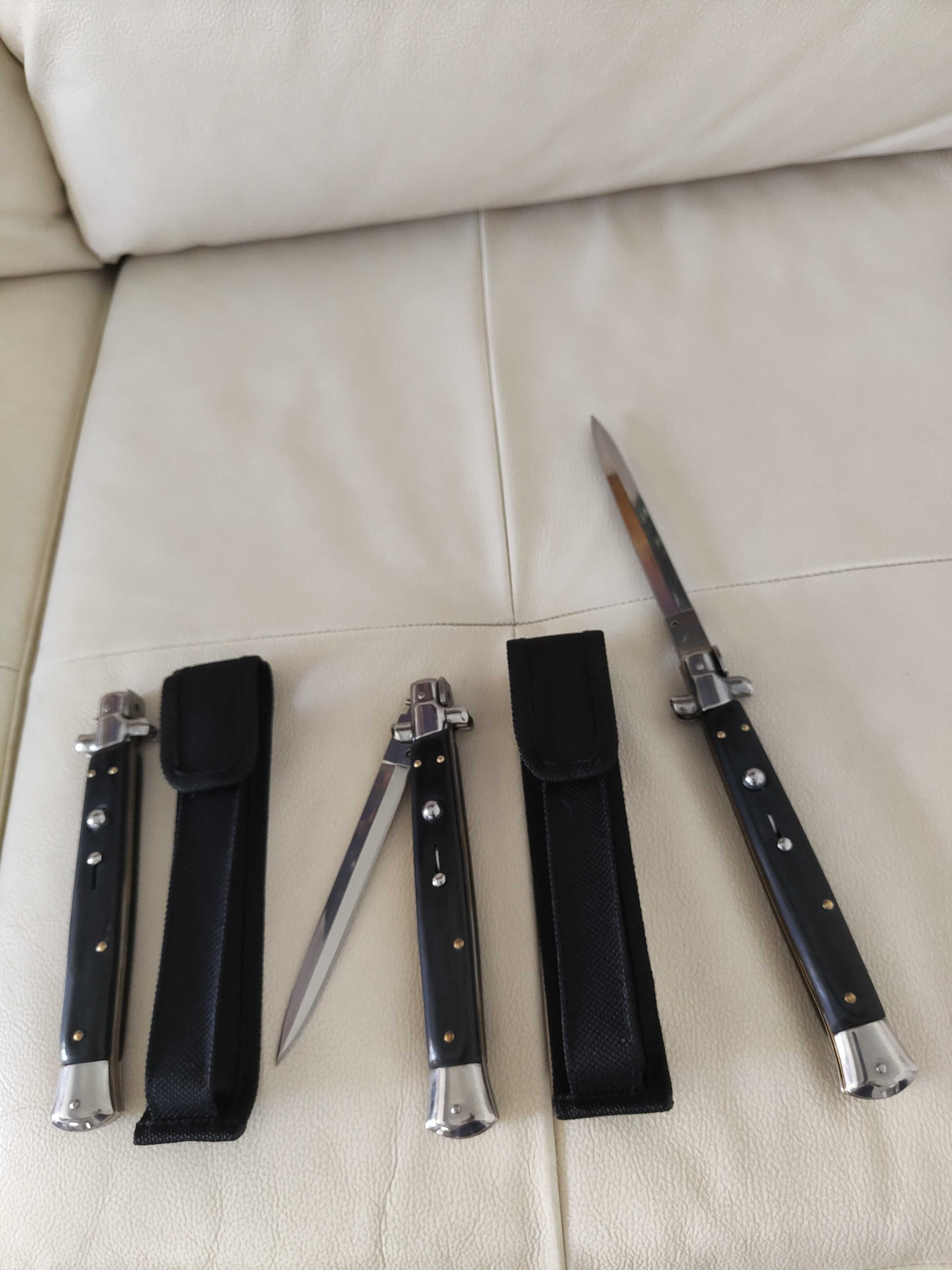 Cuțit cu buton automat , Briceag Stileto 34cm negru