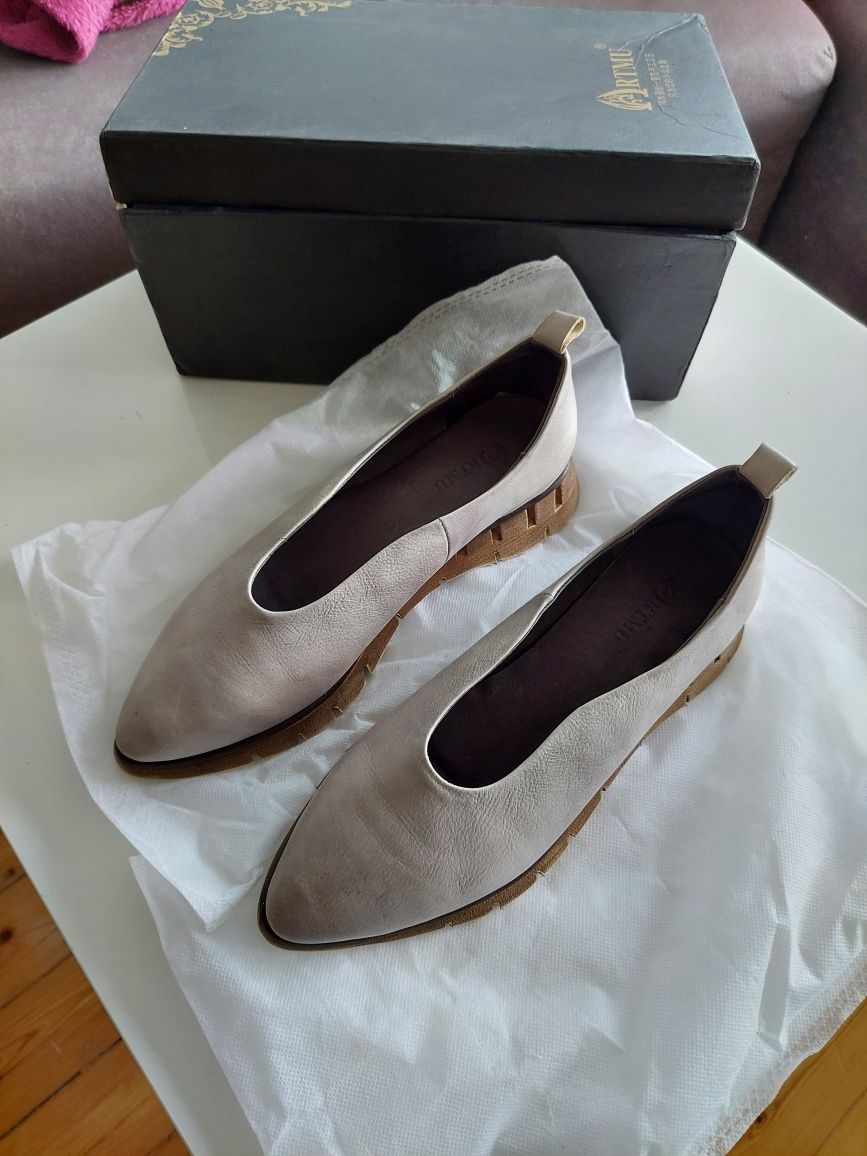 Дамски обувки, 100% естествена кожа, размер 38 - НОВИ, с кутия