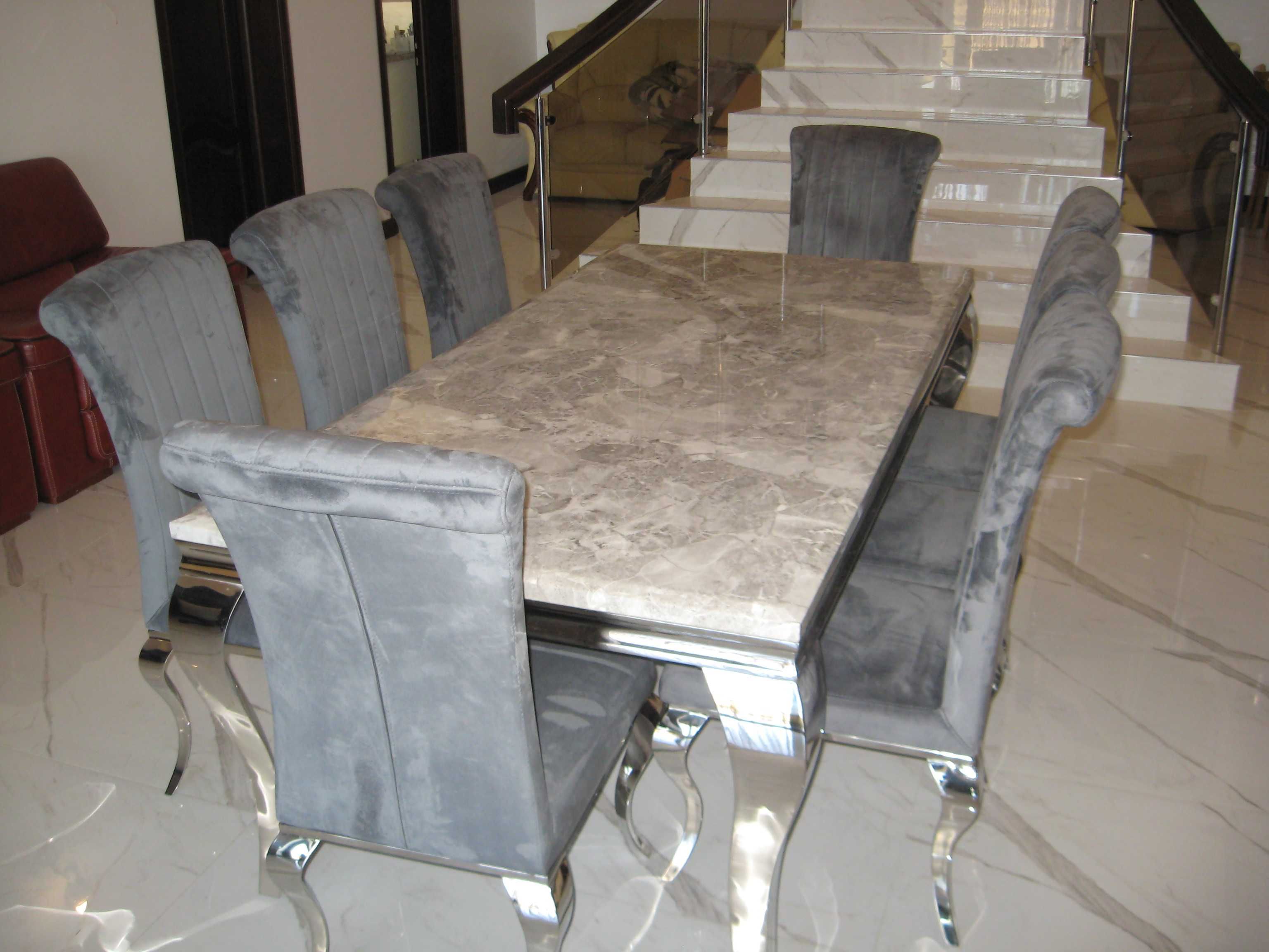 Mobila sufragerie masa marmura stil modern 6 scaune plusat-UNICAT-2set