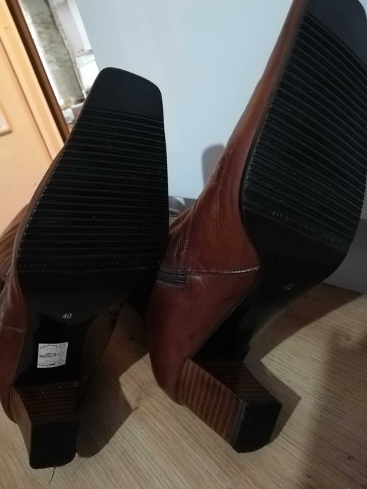 Cizme dama, lungi, piele naturala, maro , marimea 39