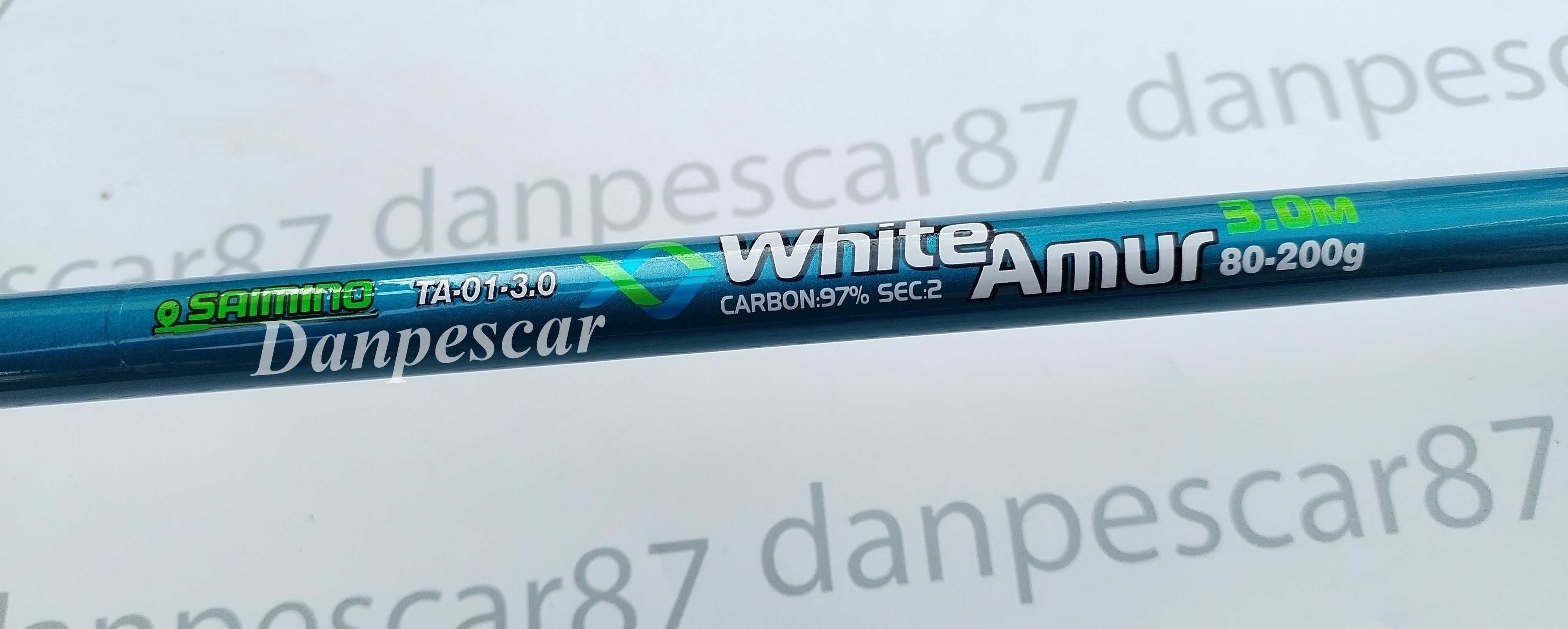 SET 4 Lansete carbon SAIMINO WHITE AMUR tip Feeder 3 metri 80-200gr