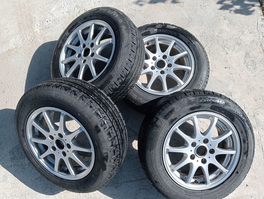 Jante aluminiu 4/100 Golf.Cauciucuri Noi MS .195/65/15 An 2024
