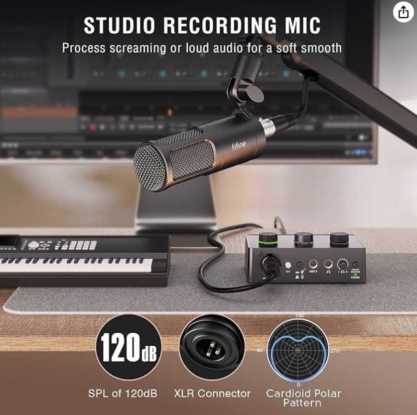 Микрофон для подкастов FIFINE Podcast Equipment Bundle Set