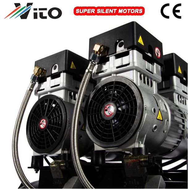 50 литра Супер тих Безмаслен компресор за въздух VITO с 2 мотора 1,1Кw
