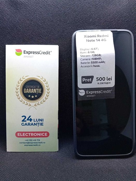 Xiaomi Redmi Note 14 4G (B.23870 AG31 Barboi) Garantie 2 ani!