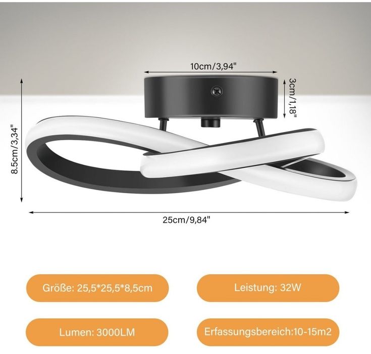 Plafoniera cu LED negru, lampă LED 12W/16W 1200lm,
