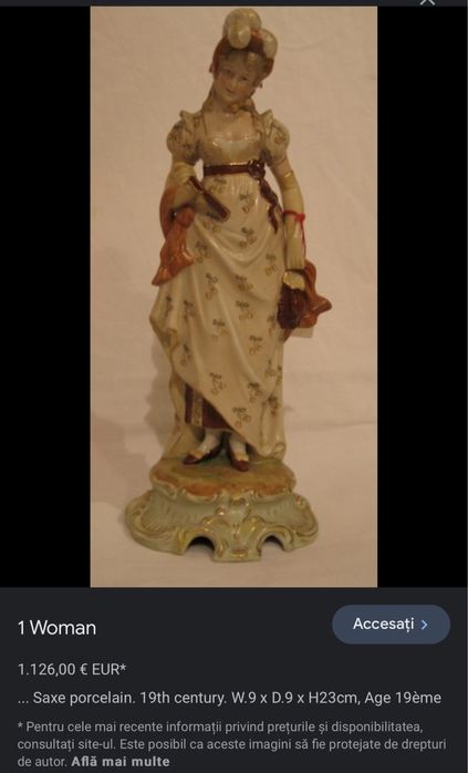 Statueta din portelan. Veche, semnata.