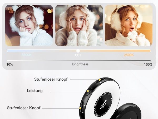 ULANZI LM19 магнитна акумулаторна светлина за селфита iPhone, android