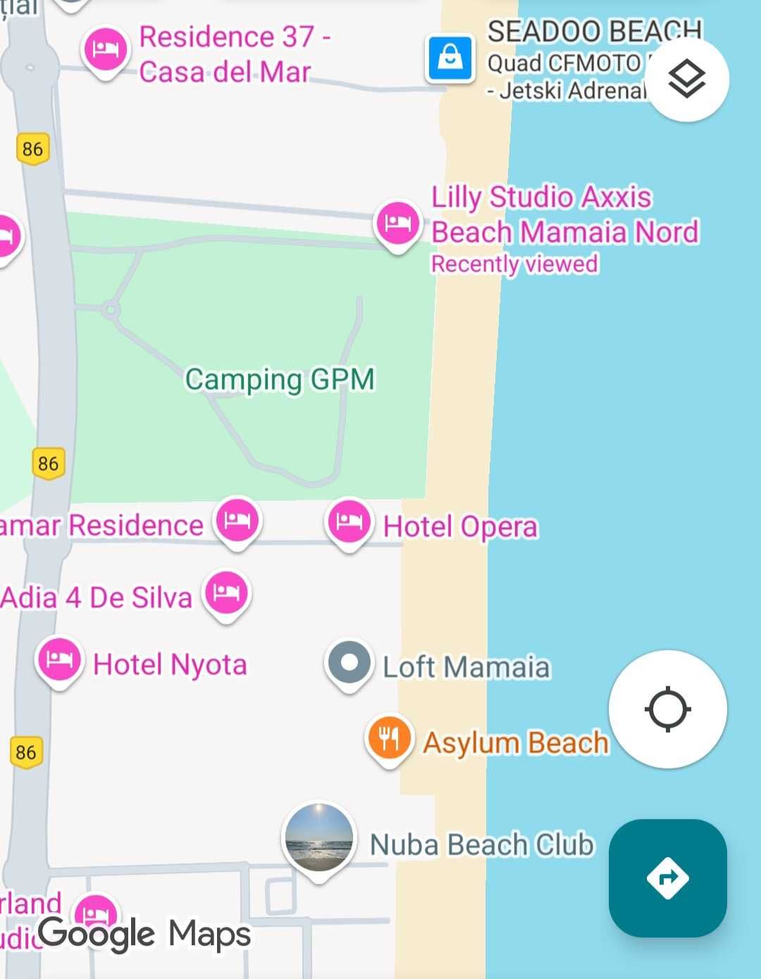 Cazare la Mare in Mamaia Nord - Studio pe Plaja cu Vedere la Mare