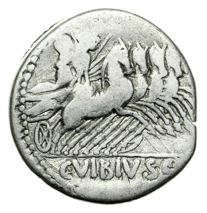 Denar antic Republica Romana C. Vibius C. f. Pansa, c. 90 î.Hr, argint