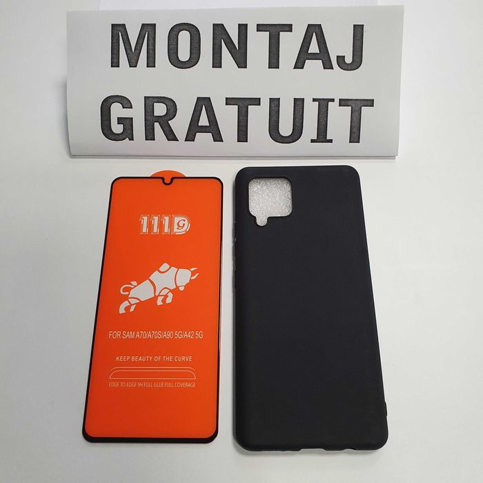 Pachet Samsung A42 5G - Husa Slim + Folie Sticla Full