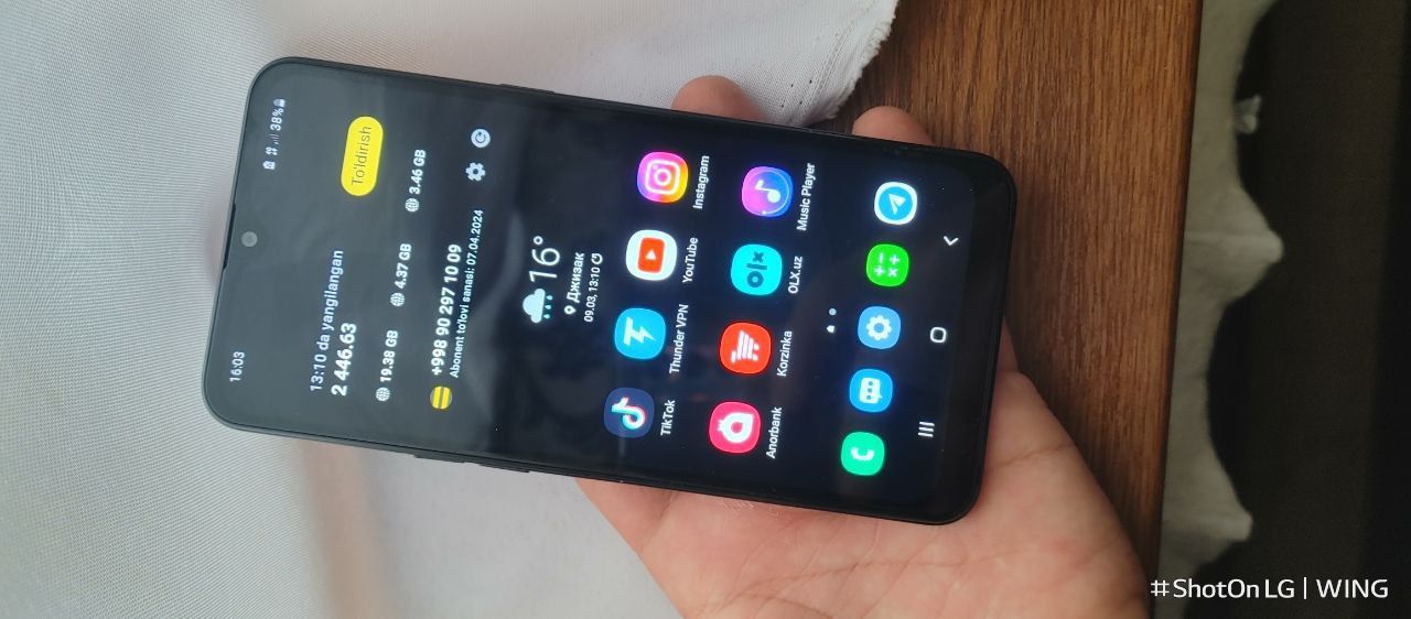 Galaxy A 10 S srochni sotiladi, olgan odam mazza qilib ishlatadi
Sotil