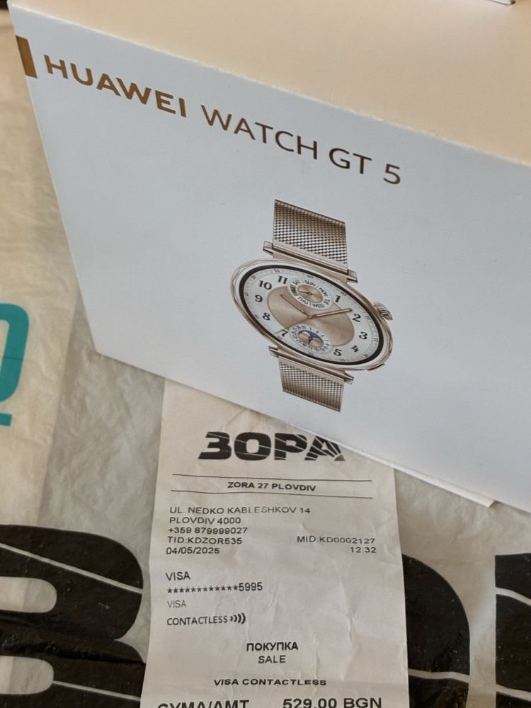 41mm Huawei watch GT 5 Зора Гаранция 2027г. GOLD GT5