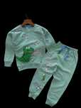 Compleu copii DINO, imprimeu 3D, verde, 2-5 ani