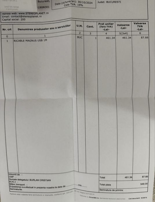 Cablu USB Ricable Magnus 1m