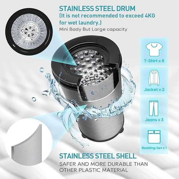 Uscător de rufe cu centrifugare 4 kg de la Umelome