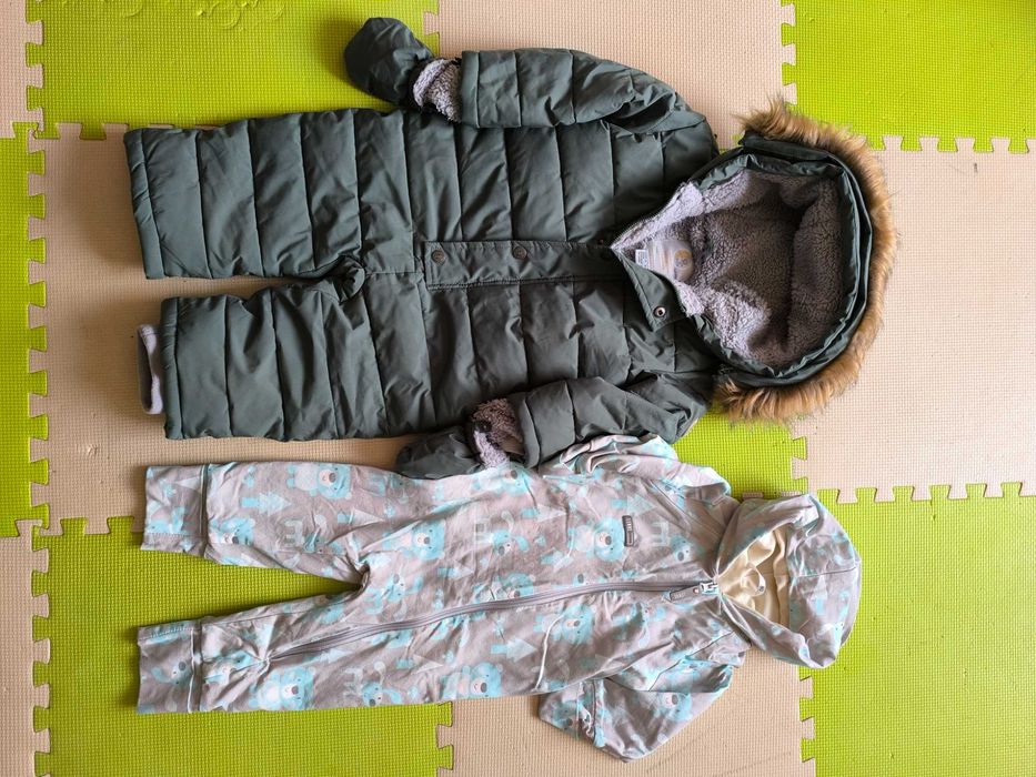 Бебешки зимен гащеризон и яке 74-86 см.