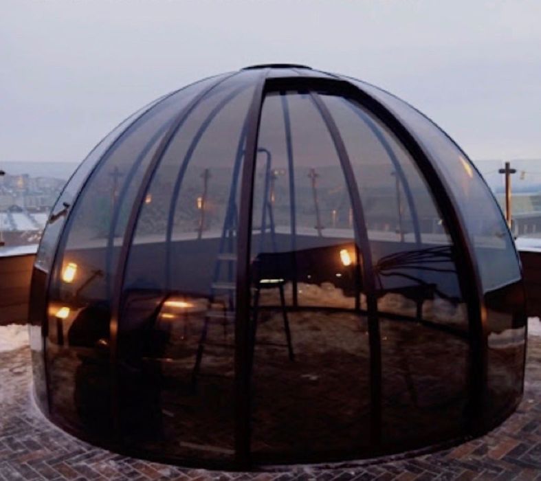 Igloo metalic cu geamuri de sticla all seasons deschidere 180 grade
