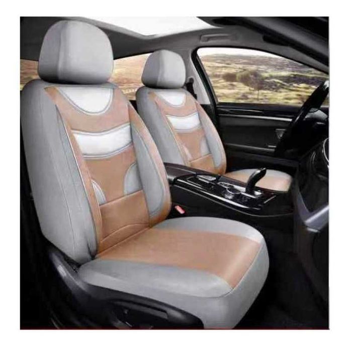 Huse Auto Universale 11 Piese fractionate Bej pt Scaune Fata si Spate