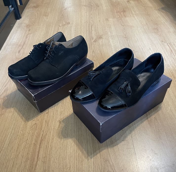 Кожени ниски обувки - черни