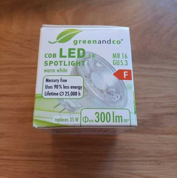 LED крушки GU5.3 3W, MR16, топлобяло, 38° 12V, 8 или 10 бр