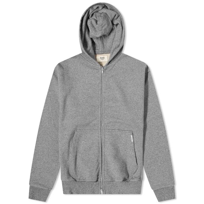 Represent Blank Zip Hoodie in Grey Melange size S