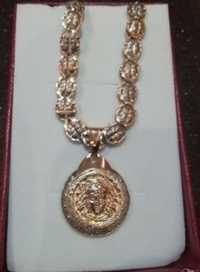 Златно колие синджир с медальон Версаче,  проба 585, 14 карата