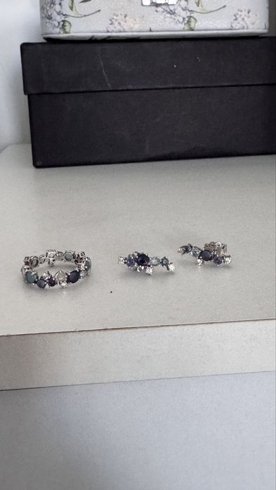 Inel si cercei kultho safire si diamante