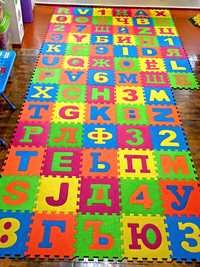 Детский мягкий коврик-пазлы с буквами и цифрами