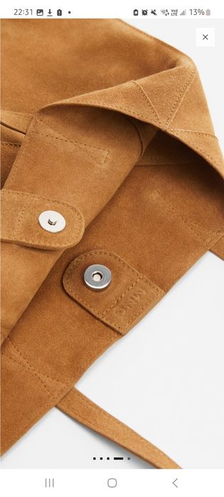 Чанта телешка кожа mango