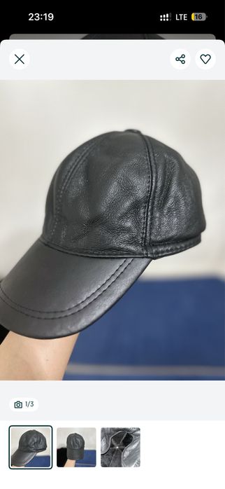 Мужская зимняя кожаная кепка • Натуральная кожа • Тёплая • Стильная