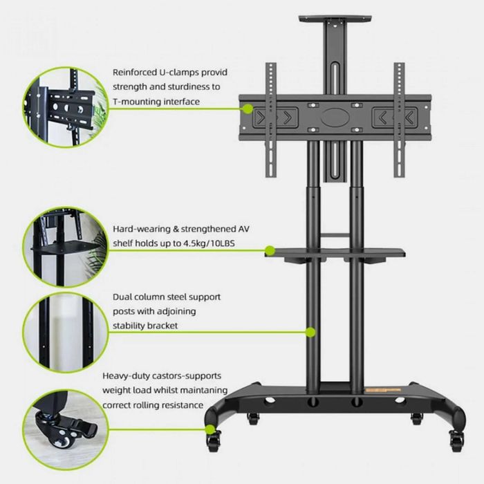 Suport Stand TV mobil telescopic 32"-75" VESA 600x400mm roti 45Kg
