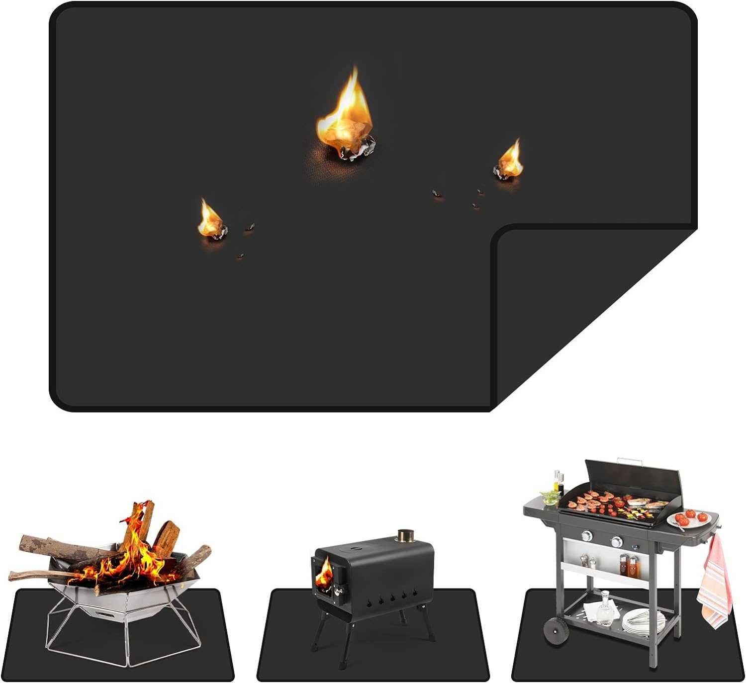 Защита подложка- килим за барбекю, камина, огнище BBQ mat 122х 76 см.